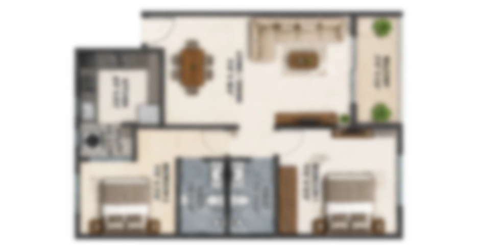 Swami Chhaya Dombivli 3 BHK Floor Plan